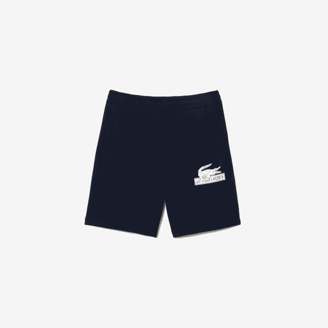 bleu marine 166 V6HV487 Hommes Lacoste short en molleton de coton bio non gratté