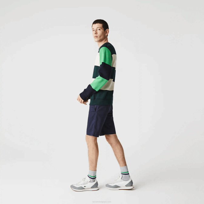 bleu marine 166 V6HV554 Hommes Lacoste short slim en gabardine stretch