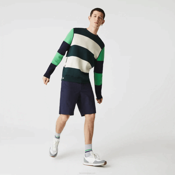 bleu marine 166 V6HV554 Hommes Lacoste short slim en gabardine stretch