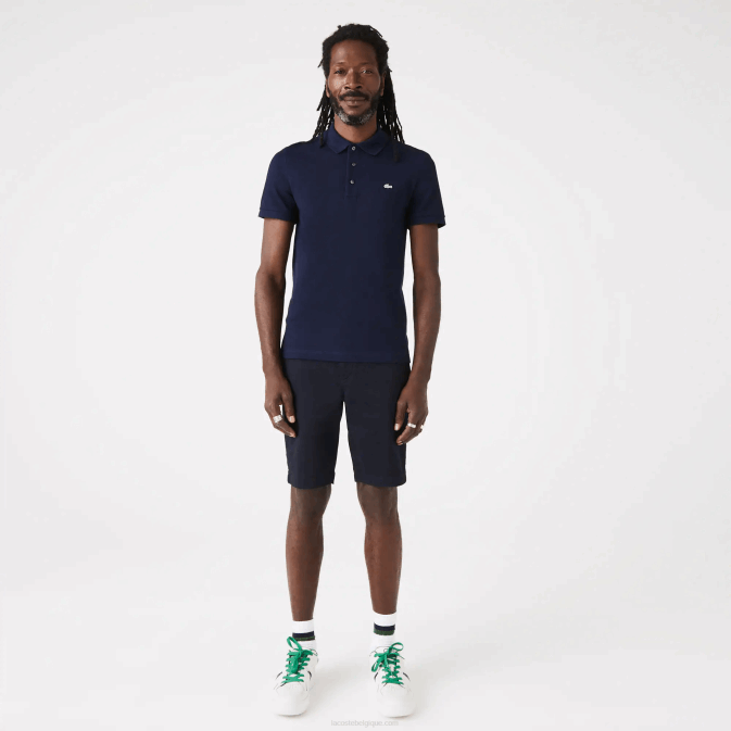 bleu marine 166 V6HV563 Hommes Lacoste polo stretch petit piqué coupe slim
