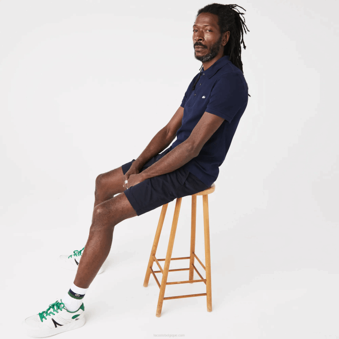 bleu marine 166 V6HV563 Hommes Lacoste polo stretch petit piqué coupe slim