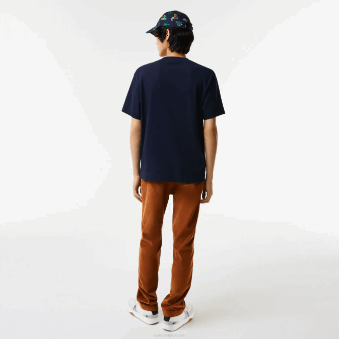 bleu marine 166 V6HV607 Hommes Lacoste t-shirt oversize en crocodile coupe décontractée
