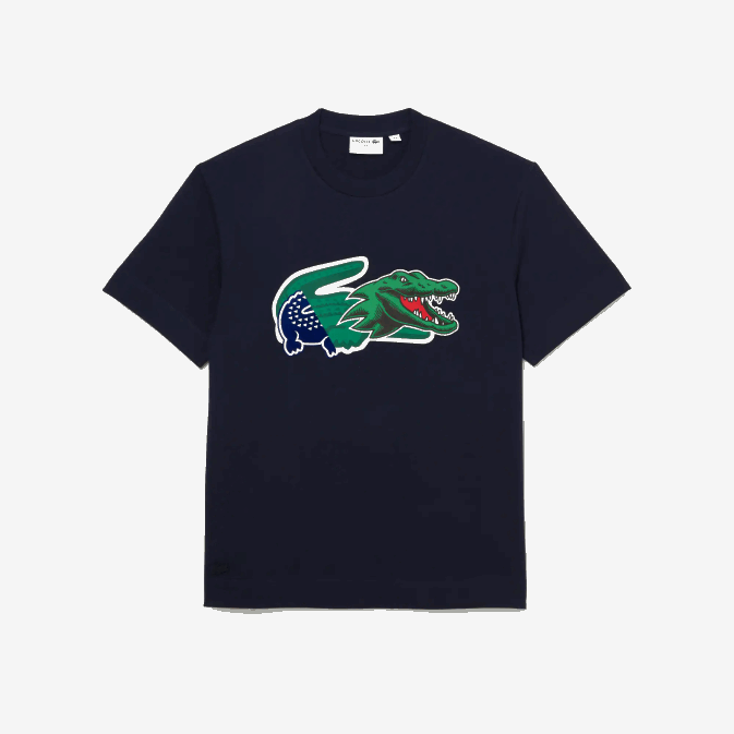 bleu marine 166 V6HV607 Hommes Lacoste t-shirt oversize en crocodile coupe décontractée
