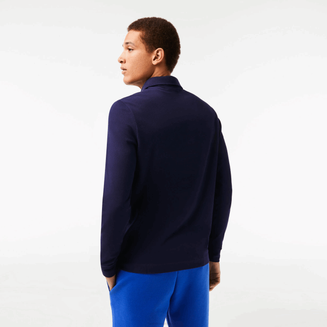 bleu marine 166 V6HV665 Hommes Lacoste polo en piqué de coton stretch à manches longues smart paris
