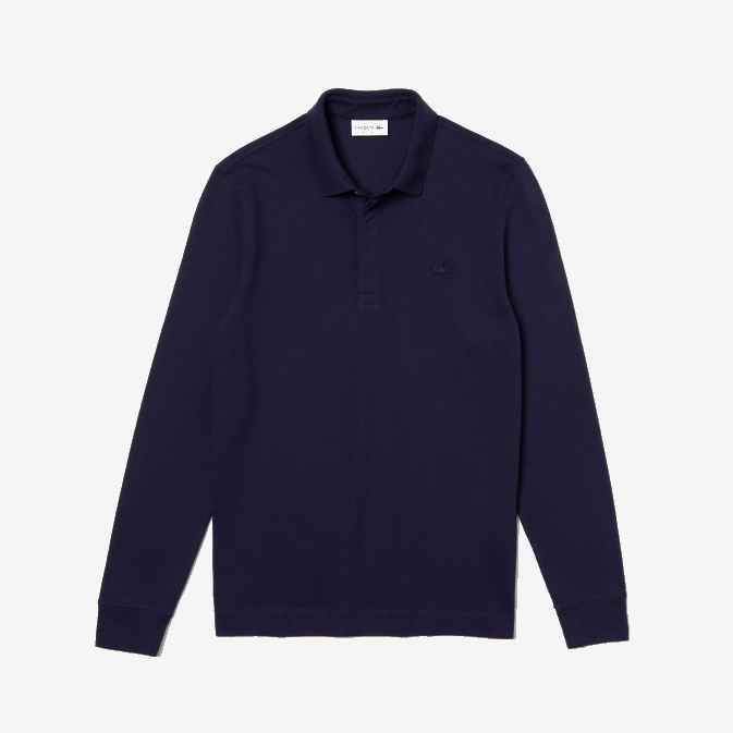 bleu marine 166 V6HV665 Hommes Lacoste polo en piqué de coton stretch à manches longues smart paris