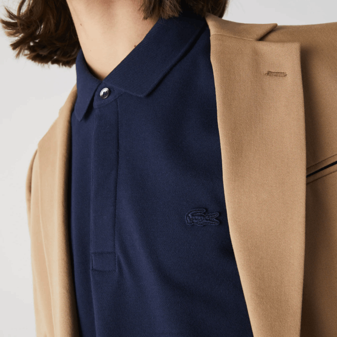 bleu marine 166 V6HV665 Hommes Lacoste polo en piqué de coton stretch à manches longues smart paris