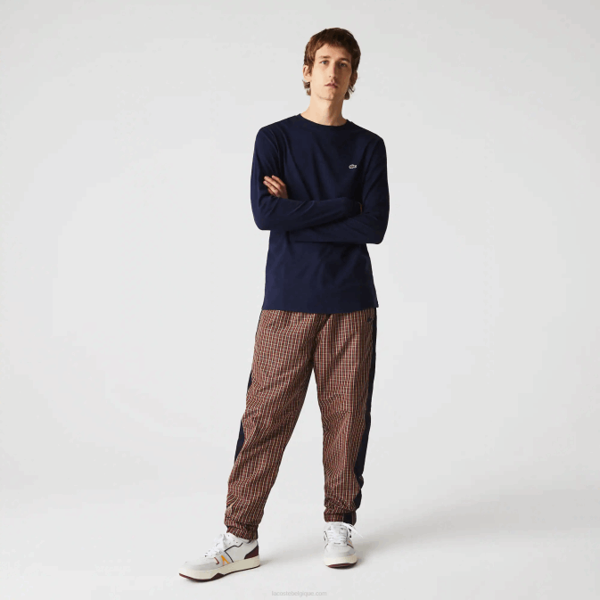 bleu marine 166 V6HV688 Hommes Lacoste t-shirt en jersey de coton pima à col rond