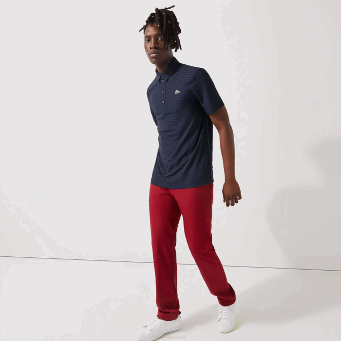 bleu marine 166 V6HV70 Hommes Lacoste polo de golf sport texturé et respirant