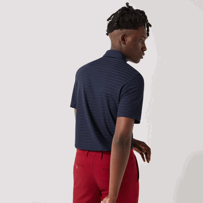 bleu marine 166 V6HV70 Hommes Lacoste polo de golf sport texturé et respirant