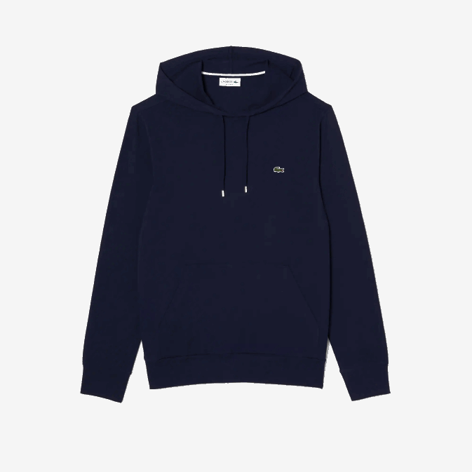 bleu marine 166 V6HV737 Hommes Lacoste sweat à capuche en jersey de coton