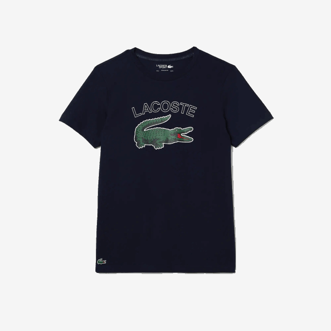 bleu marine 166 V6HV840 Hommes Lacoste t-shirt sport en jersey à imprimé crocodile