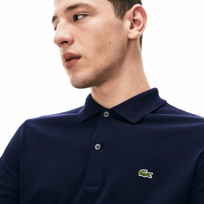 bleu marine 166 V6HV860 Hommes Lacoste polo à manches longues en coton pima coupe classique