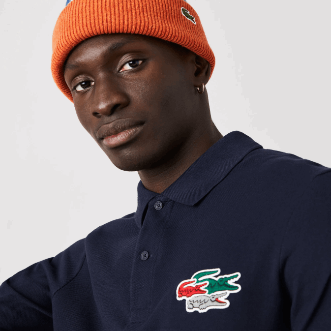 bleu marine 166 V6HV917 Hommes Lacoste polo regular fit en coton bio