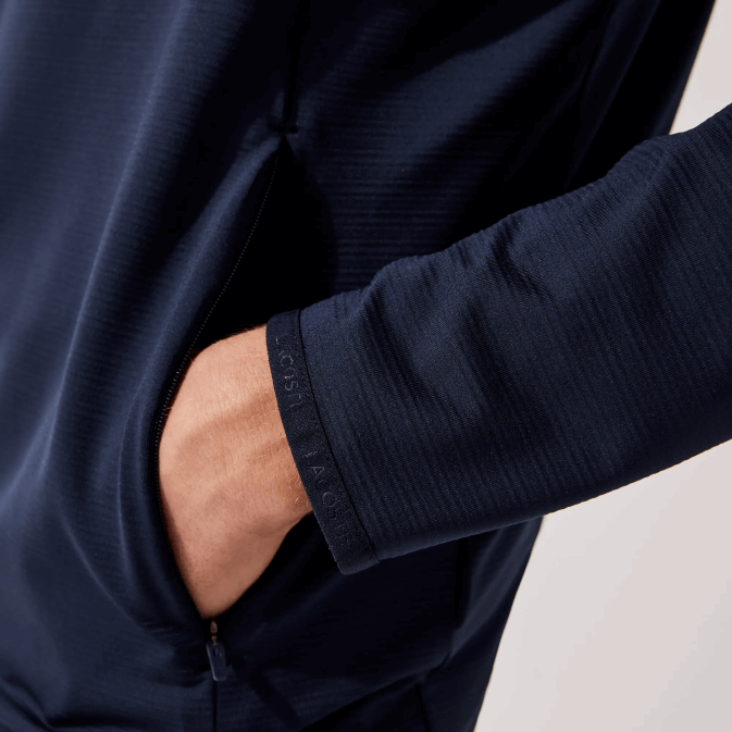 bleu marine 166 V6HV980 Hommes Lacoste sweat col zippé sport stretch