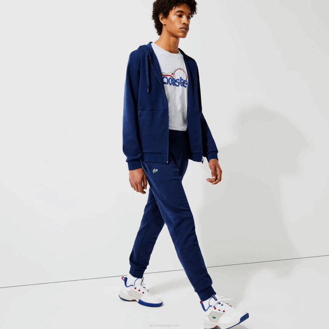 bleu marine 423 V6HV1021 Hommes Lacoste pantalon de survêtement à empiècements en mesh