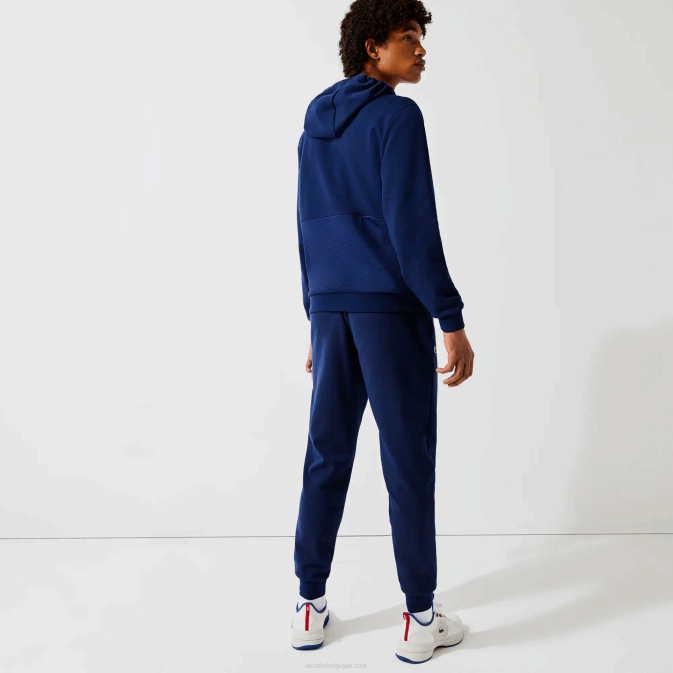 bleu marine 423 V6HV1021 Hommes Lacoste pantalon de survêtement à empiècements en mesh