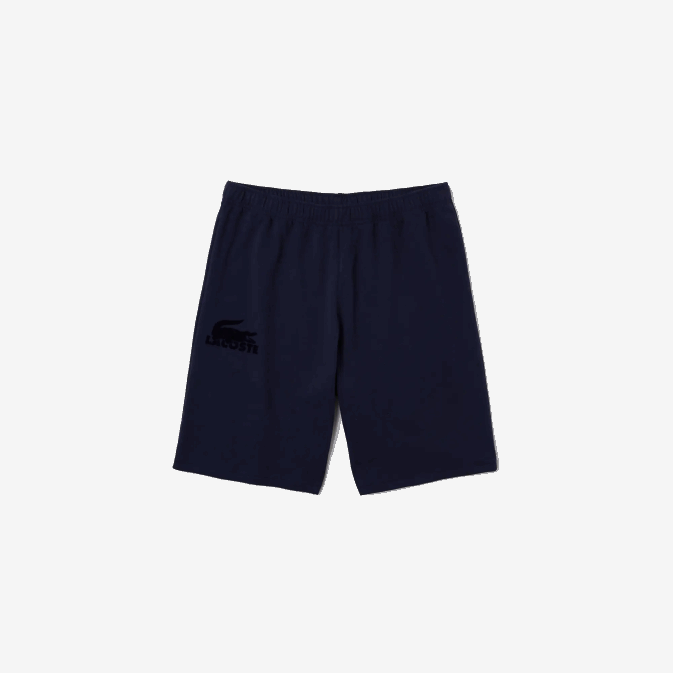 bleu marine 423 V6HV1481 Hommes Lacoste short lounge molleton de coton crocodile velours