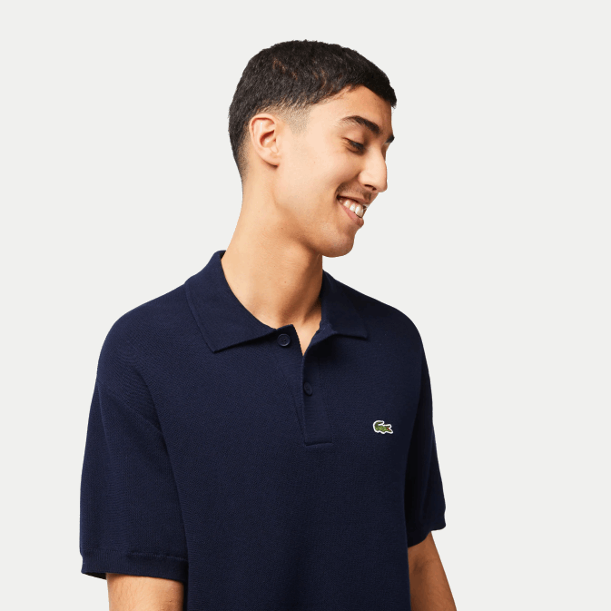 bleu marine 423 V6HV440 Hommes Lacoste polo à rayures en coton bio