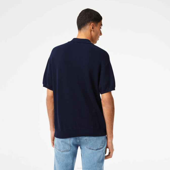bleu marine 423 V6HV440 Hommes Lacoste polo à rayures en coton bio
