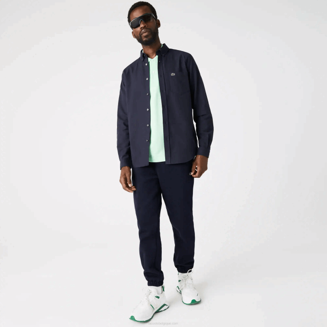 bleu marine 423 V6HV507 Hommes Lacoste chemise en coton oxford à col boutonné