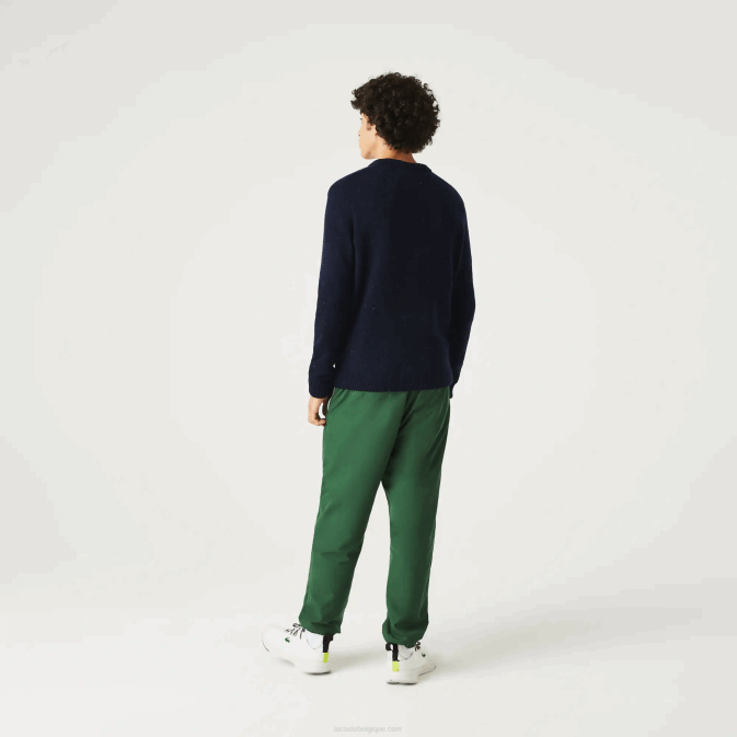 bleu marine 7cg V6HV1507 Hommes Lacoste pull regular fit en jersey de laine imprimé moucheté