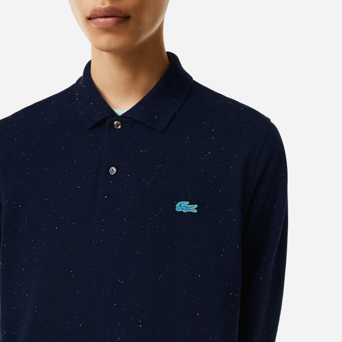 bleu marine 7cg V6HV704 Hommes Lacoste polo à imprimé moucheté coupe classique