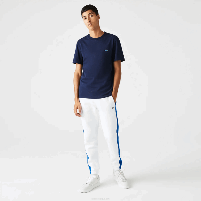 bleu marine 7cg V6HV750 Hommes Lacoste t-shirt regular fit en jersey de coton imprimé moucheté
