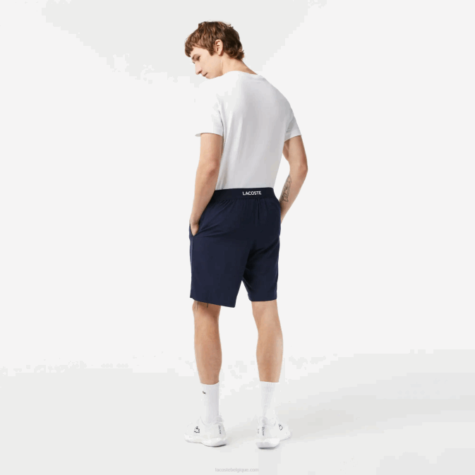 bleu marine blanc 525 V6HV1411 Hommes Lacoste short de sport ultra léger