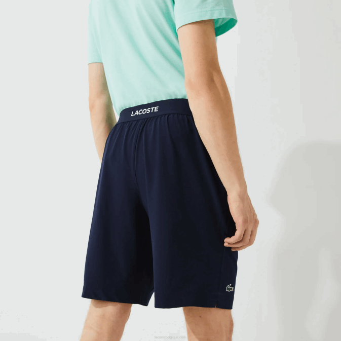 bleu marine blanc 525 V6HV1411 Hommes Lacoste short de sport ultra léger