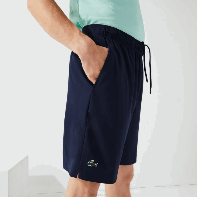 bleu marine blanc 525 V6HV1411 Hommes Lacoste short de sport ultra léger