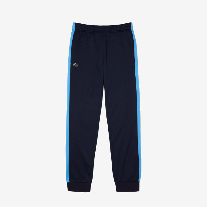 bleu marine blanc 61e V6HV993 Hommes Lacoste pantalon de survêtement de tennis résistant à la course