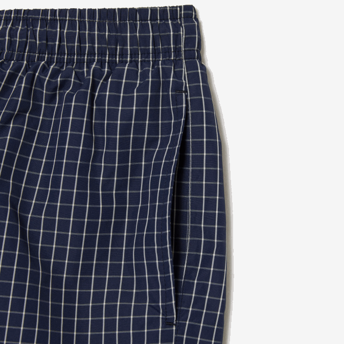 bleu marine blanc xch V6HV532 Hommes Lacoste short de bain à carreaux en polyester recyclé