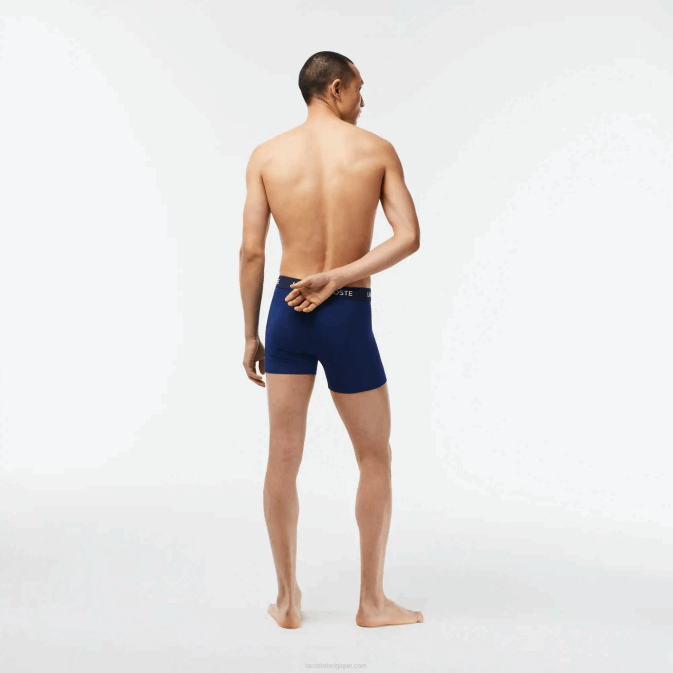 bleu marine f9f V6HV1398 Hommes Lacoste lot de 5 boxers taille logo
