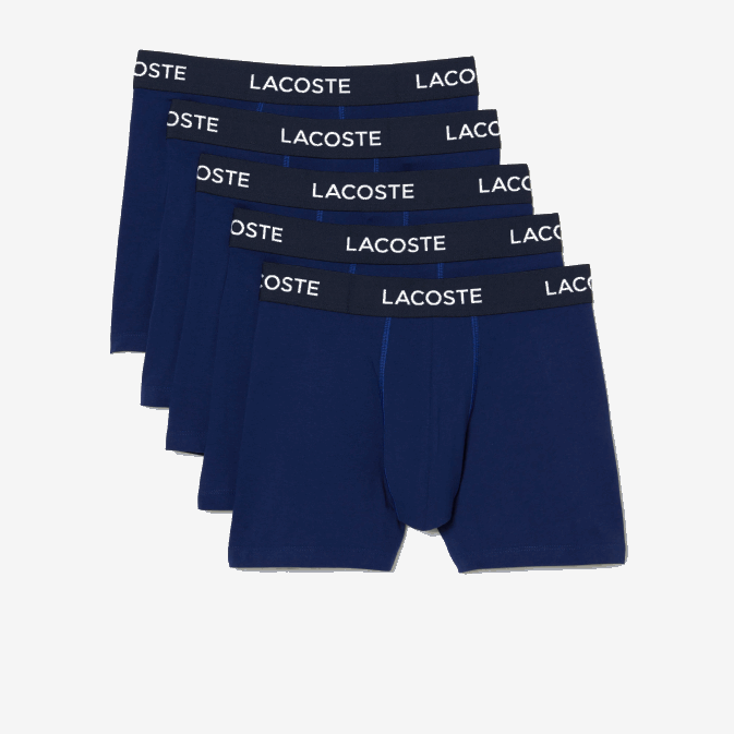 bleu marine f9f V6HV1398 Hommes Lacoste lot de 5 boxers taille logo