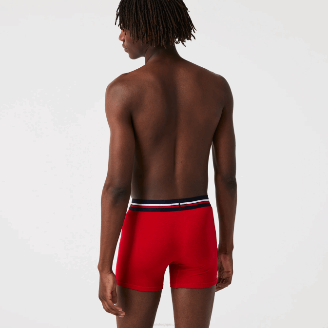 bleu marine gris rouge chine w34 V6HV1420 Hommes Lacoste Lot de 3 boxers longs en coton