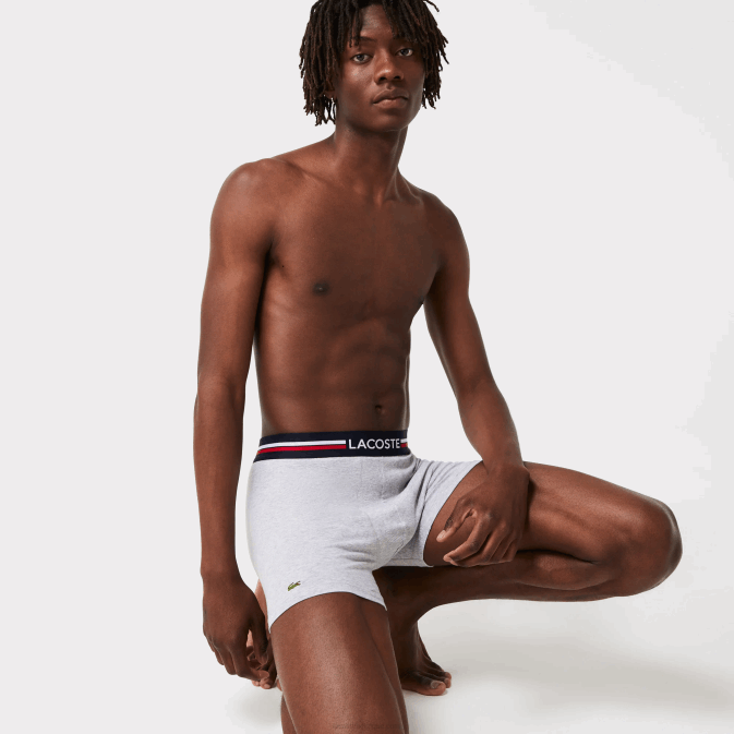 bleu marine gris rouge chine w34 V6HV1420 Hommes Lacoste Lot de 3 boxers longs en coton