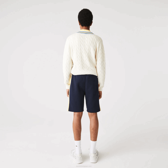 bleu marine jaune 144 V6HV1516 Hommes Lacoste short en molleton brossé color-block