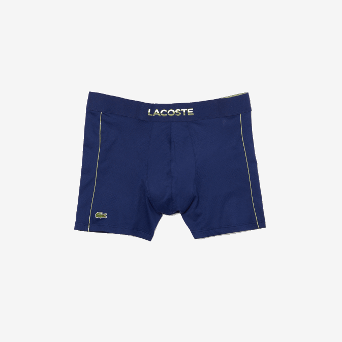 bleu marine jaune flashy 39n V6HV1556 Hommes Lacoste boxer en maille technique respirante