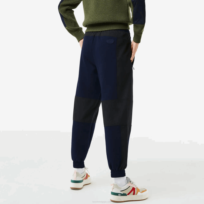 bleu marine noir r8p V6HV2552 femmes Lacoste pantalon de survêtement color block à écusson