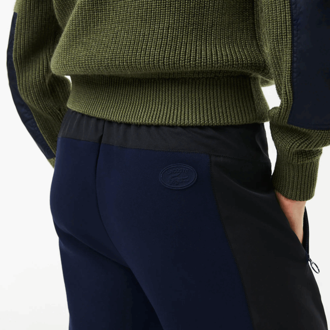 bleu marine noir r8p V6HV2552 femmes Lacoste pantalon de survêtement color block à écusson