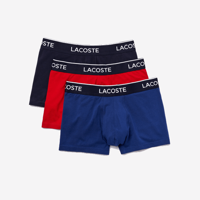 bleu marine rouge bleu marine w64 V6HV1610 Hommes Lacoste lot de 3 boxers casual