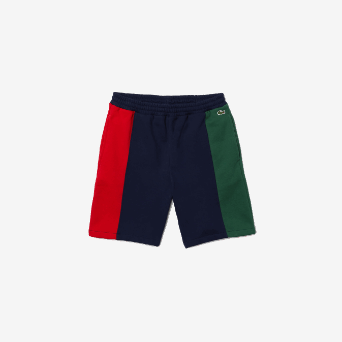bleu marine rouge vert bls V6HV1515 Hommes Lacoste short en molleton de coton à logo