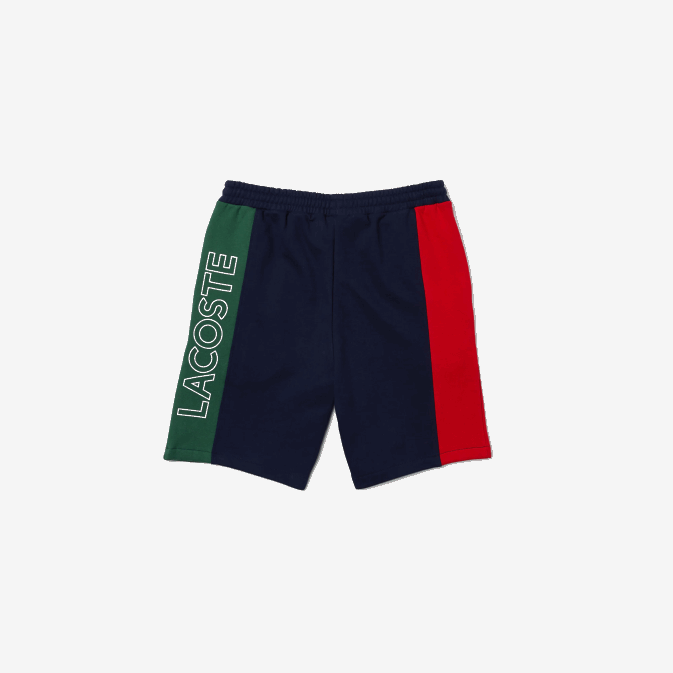 bleu marine rouge vert bls V6HV1515 Hommes Lacoste short en molleton de coton à logo