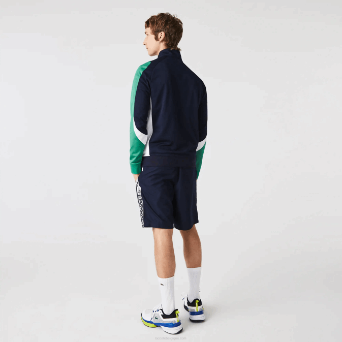bleu marine vert blanc yj2 V6HV978 Hommes Lacoste sweat de tennis zip coupe classique sport