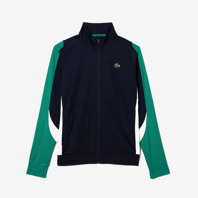 bleu marine vert blanc yj2 V6HV978 Hommes Lacoste sweat de tennis zip coupe classique sport