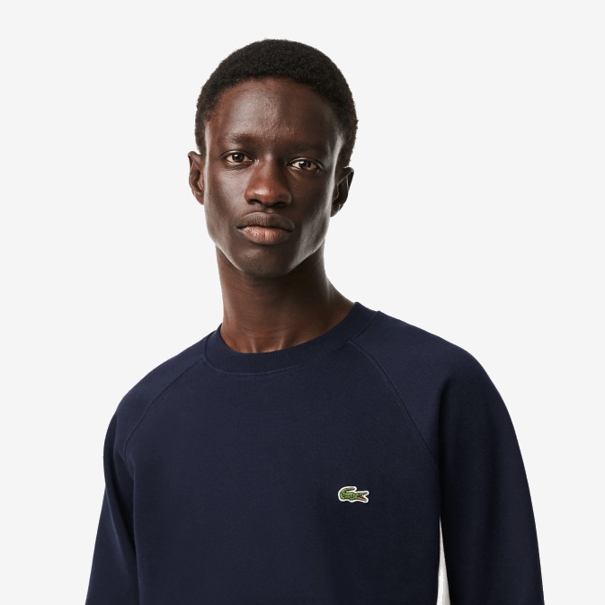 bleu marine vert blanc yun V6HV328 Hommes Lacoste sweat color block en molleton brossé