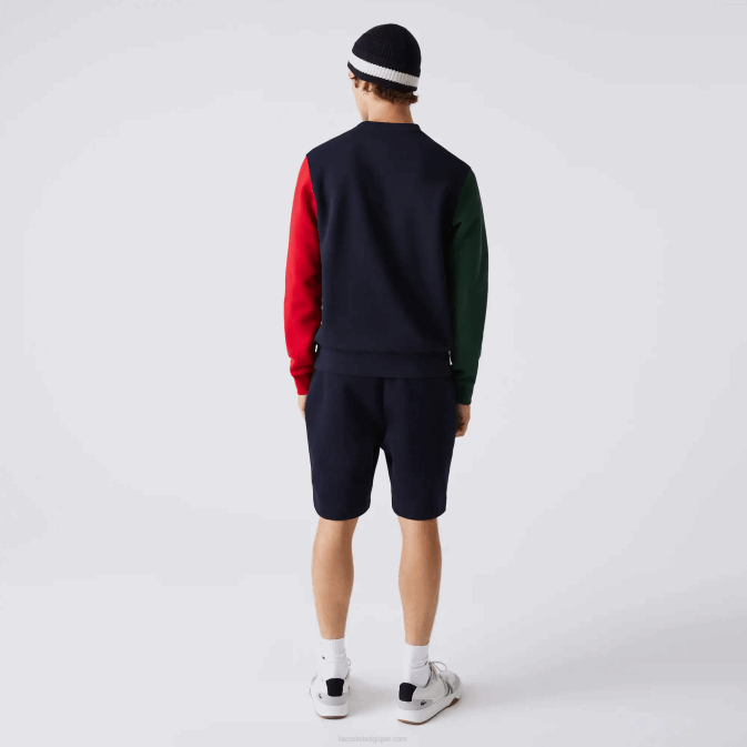 bleu marine vert rouge 4xn V6HV1097 Hommes Lacoste sweat molleton brossé