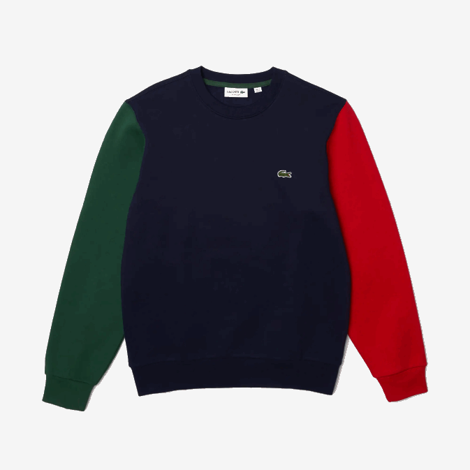 bleu marine vert rouge 4xn V6HV1097 Hommes Lacoste sweat molleton brossé