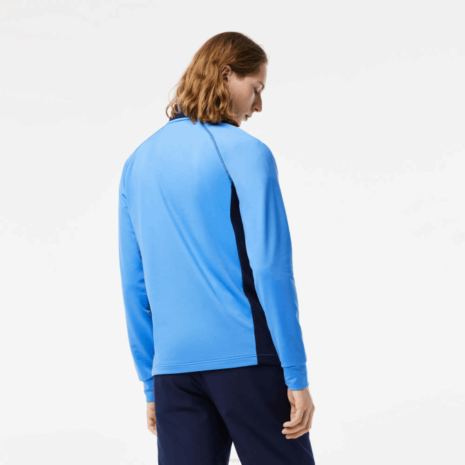 bleu marine yd2 V6HV314 Hommes Lacoste sweat de golf avec col ras du cou incrusté