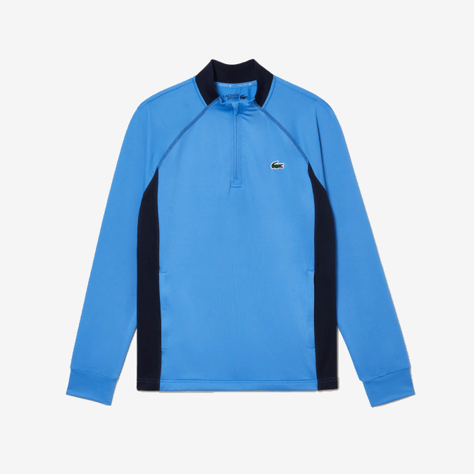 bleu marine yd2 V6HV314 Hommes Lacoste sweat de golf avec col ras du cou incrusté